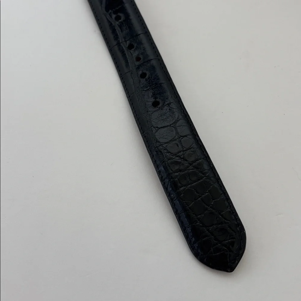W. Kleinberg Genuine Alligator USA Neiman Marcus Adjustable‎ Belt Black Mens 42
